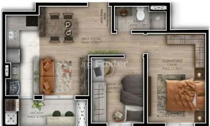Apartamento com 2 quartos à venda na Rua Assis Brasil, 315, Niterói, Canoas, 49 m2 por R$ 327.000