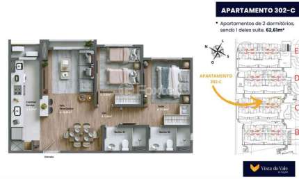 Apartamento com 2 quartos à venda na Avenida Primeiro de Maio, 1700, Várzea Grande, Gramado, 62 m2 por R$ 687.650