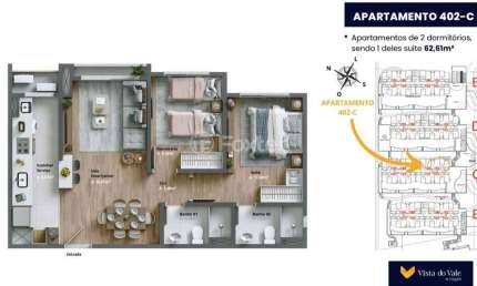 Apartamento com 2 quartos à venda na Avenida Primeiro de Maio, 1700, Várzea Grande, Gramado, 62 m2 por R$ 696.150