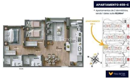 Apartamento com 2 quartos à venda na Avenida Primeiro de Maio, 1700, Várzea Grande, Gramado, 62 m2 por R$ 730.150