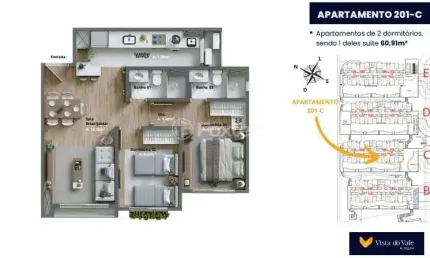 Apartamento com 2 quartos à venda na Avenida Primeiro de Maio, 1700, Várzea Grande, Gramado, 60 m2 por R$ 670.650