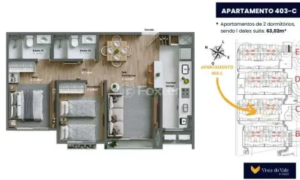 Apartamento com 2 quartos à venda na Avenida Primeiro de Maio, 1700, Várzea Grande, Gramado, 63 m2 por R$ 594.150