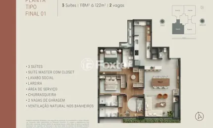 Apartamento com 3 quartos à venda na rua cabral, 60, rio branco, porto alegre, 105 m2 por r$ 1.850.000