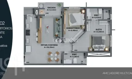 Apartamento com 2 quartos à venda na rua leonel pereira, 715, cachoeira do bom jesus, florianópolis, 67 m2 por r$ 825.000