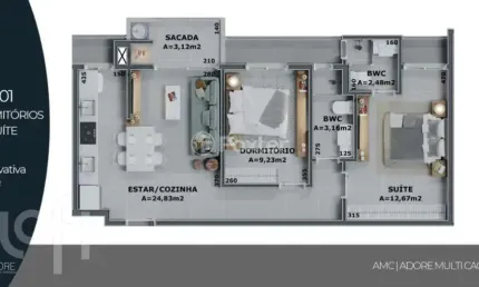 Apartamento com 2 quartos à venda na Rua Leonel Pereira, 715, Cachoeira do Bom Jesus, Florianópolis, 65 m2 por R$ 890.000