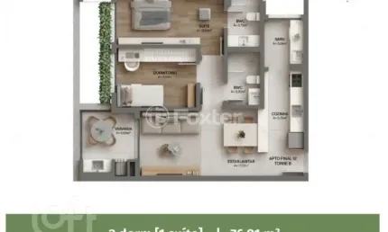 Apartamento com 2 quartos à venda na Estrada Haroldo Soares Glavan, 1, Cacupé, Florianópolis, 76 m2 por R$ 1.350.000