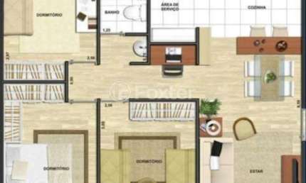 Apartamento com 3 quartos à venda na Avenida Thomaz Edison, 3500, São Miguel, São Leopoldo, 55 m2 por R$ 200.000
