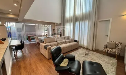 Casa de luxo em condomínio fechado com 3 suítes, área de lazer e 336 m² à venda - Porteira Fechada, em condomínio exclusivo