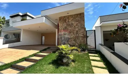 Casa térrea, nova, em condomínio fechado, com 3 dormitórios, sendo 3 suítes(1 master com closet), 4 vagas de garagem