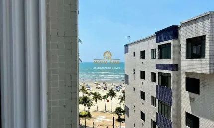 Vista mar, mobiliado, 1 dorm, 1 vaga, cozinha ampla, 295 mil, aceita banco