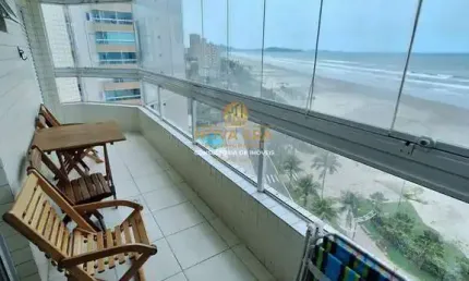 FRENTE MAR!! VISTA MAR  1 DOMITÓRIO TODO MOBILIADO VARANDA GOURMET SÓ 465 MIL