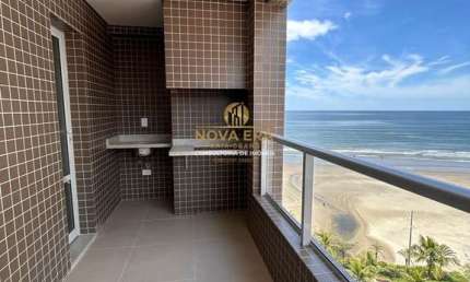 Frente Mar ! Entrada R$ 162 Mil - 1 Suíte, Varanda Gourmet Vista Mar, lazer Top