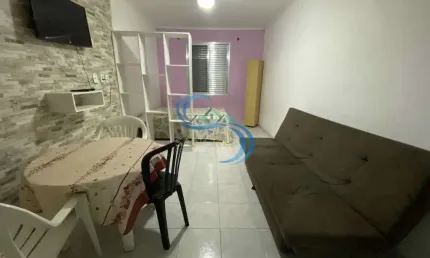 Kitnet com 1 quarto, Mirim, Praia Grande - R$ 165 mil, Cod: 6857