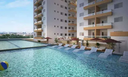 Boqueirão praia grande 2 dormitórios 1 suíte 1 vaga garagem