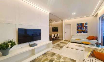 MARAVILHOSO APARTAMENTO ALTO PADRÃO À 02 QUADRAS DA PRAIA com 160m² ÚTEIS - VARANDA GOURMET - 03 SUÍTES - 05 W.C - 03 VAGAS - LAZER COMPLETO - EMBARÉ