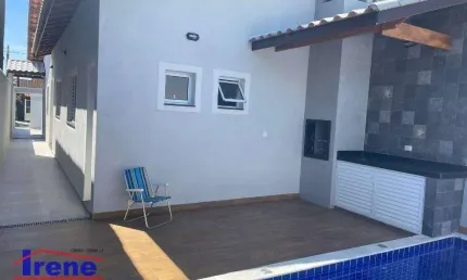 Casa nova, lado praia com 2 dormitórios à venda, 74 m² por r$ 435.000 - balneário jardim de itanhaém (f/grandesp) - itanhaém/sp