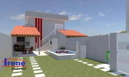 Casa Sobreposta com Piscina e churrasqueira na primeira quadra da Praia. Seus dias quentes de verão, vão se tornar inesquecíveis!!!