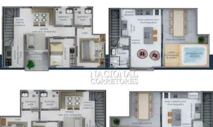 Cobertura à venda, 2 quartos, 1 suíte, 1 vaga, Campestre - Santo André/SP