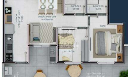 Apartamento Garden à venda, 2 quartos, 1 suíte, 1 vaga, Campestre - Santo André/SP