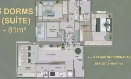 Apartamento à venda, 3 quartos, 1 suíte, 2 vagas, santa paula - são caetano do sul/sp