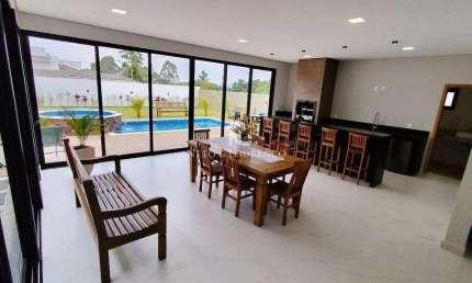 Casa térrea nova à venda com 3 suítes no Condomínio Terra Caxambu, Jundiaí-SP – modernidade, confor
