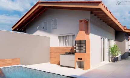 Casa para Venda em Itanhaém, Regina, 2 dormitórios, 1 suíte, 1 banheiro, 3 vagas