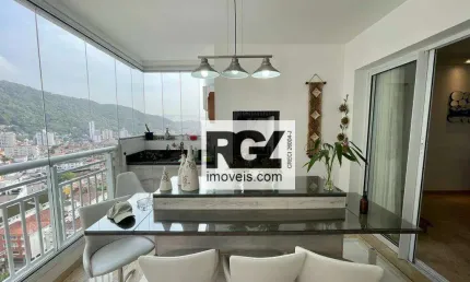 3 dormitórios, 4 banheiros,2 vagas fixas  - marapé - santos/sp