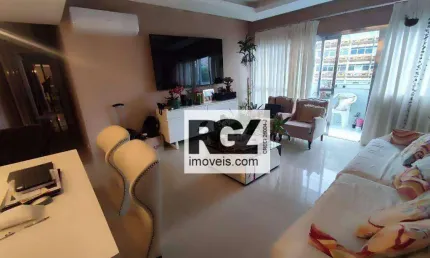 Apartamento com 2 dormitórios para alugar, 120 m² por r$ 4.500,00/mês - gonzaga - santos/sp