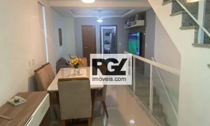 Casa com 3 dormitórios à venda, 101 m² por r$ 750.000,00 - marapé - santos/sp