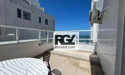 03 suítes impecáveis, 100m² de sacada com vista mar! praia das pitangueiras, guaruja