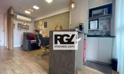 Sala comercial no gonzaga, prédio novo - pronta! r$ 460.000,00