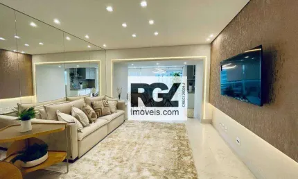Apartamento com 2 dormitórios à venda, 127 m² por r$ 2.120.000,00 - aparecida - santos/sp