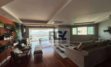 Apartamento com 3 dormitórios para alugar, 199 m² por r$ 15.000,00/mês - ponta da praia - santos/sp