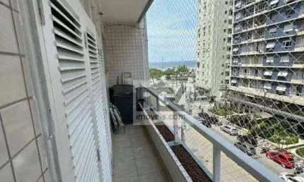 Apartamento para Locação com Sacada e Vista Lateral para o Mar – Edifício Caiçara | Boqueirão, Santos/SP