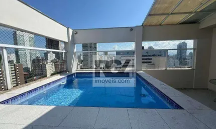 Cobertura vista mar com piscina na ponta da praia para venda em santos/sp