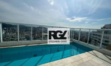 Cobertura com 3 suítes à venda, 340 m² por r$ 3.600.000 - gonzaga - santos/sp