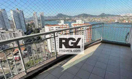 Apartamento com 3 dormitórios para alugar, 199 m² por r$ 15.000,02/mês - ponta da praia - santos/sp