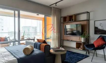 Apartamento para venda e locação no Campo Belo com 48m², 1 quarto e 1 vaga - Próximo ao Aeroporto d