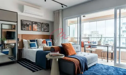 Apartamento para venda e locação no campo belo com 48m², 1 quarto e 1 vaga - próximo ao aeroporto d