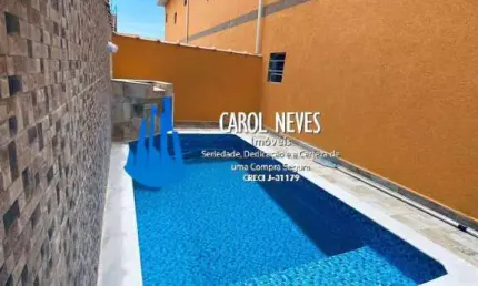Sobrado novo 2 suítes piscina lado praia financiamento bancário itanhaém
