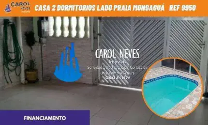 Casa 2 dormitórios piscina financiamento bancário plataforma mongaguá