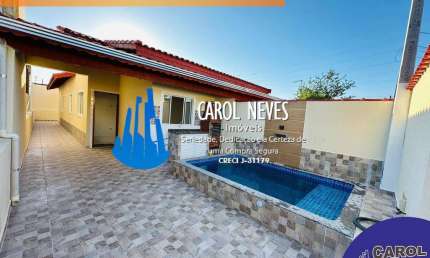 CASA NOVA 3 DORMITÓRIOS 1 SUÍTE FINANCIAMENTO BANCÁRIO VERDE MAR MONGAGUÁ
