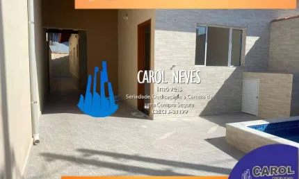 CASA NOVA 2 DORMITÓRIOS SUÍTE FINANCIAMENTO BANCÁRIO FLÓRIDA MIRIM MONGAGUÁ