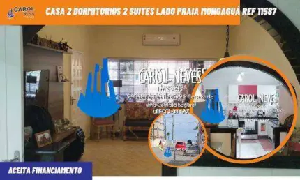CASA 2 DORMITORIOS 2 SUITES LADO PRAIA FINANCIAMENTO BANCARIO MONGAGUA