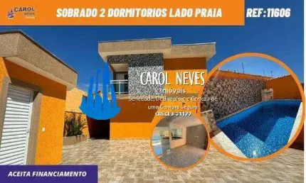SOBRADO 2 DORMITORIOS LADO PRAIA FINANCIAMENTO CIBRATEL II ITANHAEM