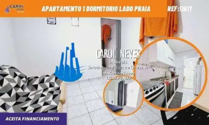 APARTAMENTO 1 DORMITORIO LADO PRAIA FINANCIAMENTO BANCARIO PRAIA GRANDE