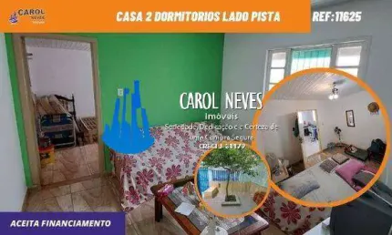 Casa 2 dormitorios lado pista financiamento bancario mongagua
