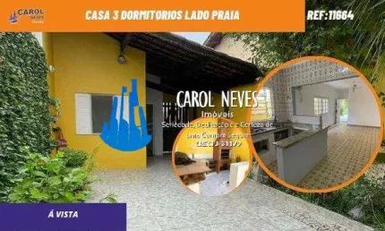 CASA 3 DORMITORIOS LADO PRAIA A VISTA FLORIDA MIRIM MONGAGUA
