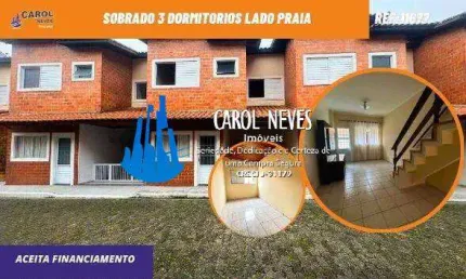 Sobrado 3 dormitorios lado praia financiamento bancario mongagua