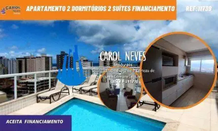 APARTAMENTO 2 DORMITORIOS 2 SUITES LADO PRAIA FINANCIAMENTO PRAIA GRANDE